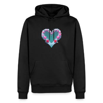 Saint-Valentin Mariage Amour Fiançailles Fête des mères - Sweat à capuche Premium bio Homme - noir - Devant - Nico (187cm)