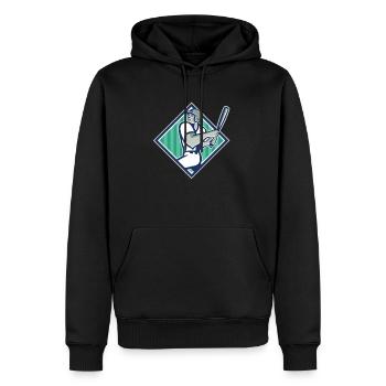 Baseballspieler Design - Männer Premium Bio Hoodie - Schwarz - Vorne - Nico (187cm)