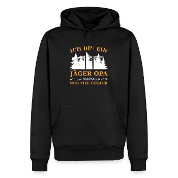 Jäger opa - Männer Premium Bio Hoodie - Schwarz - Vorne - Nico (187cm)