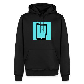 CrashRepair - Sweat à capuche Premium bio Homme - noir - Devant - Nico (187cm)