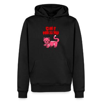 Chat mallow - Sweat à capuche Premium bio Homme - noir - Devant - Nico (187cm)