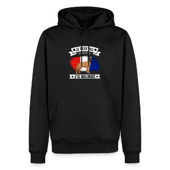 je peux pas j'ai malinois cadeau Malinois - Sweat à capuche Premium bio Homme - noir - Devant - Nico (187cm)