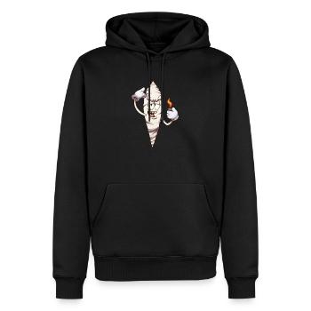 Funny Cartoon Joint With Lighter - Men’s Premium Organic Hoodie - black - Front - Nico (187cm)