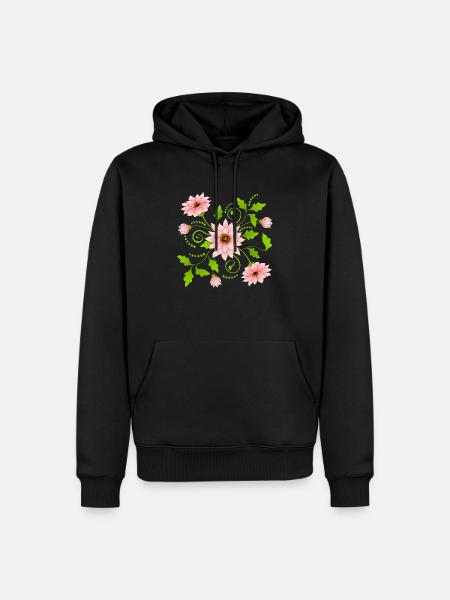 Flowers - Men’s Premium Organic Hoodie - black