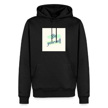 Soyez vous-même - Sweat à capuche Premium bio Homme - noir - Devant - Nico (187cm)