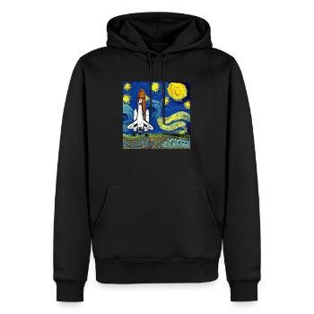 Space Shuttle Van Gogh - Männer Premium Bio Hoodie - Schwarz - Vorne - Nico (187cm)