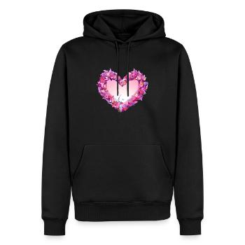 Fête des mères Saint-Valentin Mariage de fiançailles amoureuses - Sweat à capuche Premium bio Homme - noir - Devant - Nico (187cm)
