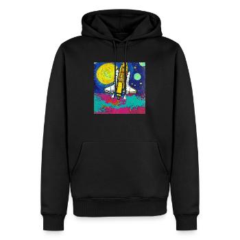 Space Shuttle Van Gogh - Männer Premium Bio Hoodie - Schwarz - Vorne - Nico (187cm)