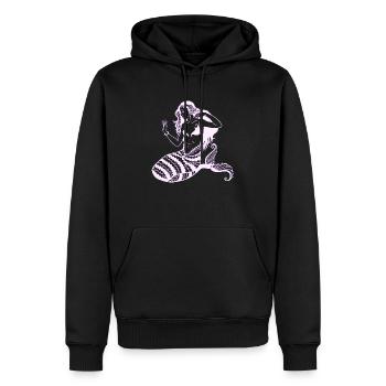 Sirène Mythique Rétro Sea Mermaid Princess neon - Sweat à capuche Premium bio Homme - noir - Devant - Nico (187cm)