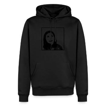 Portrait de femme 52 Emmy Noether math - Sweat à capuche Premium bio Homme - noir - Devant - Nico (187cm)