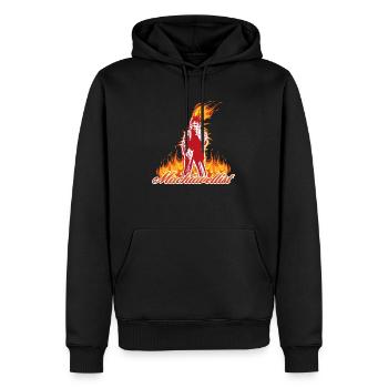 Pyromane mit eigener Agenda - Männer Premium Bio Hoodie - Schwarz - Vorne - Nico (187cm)