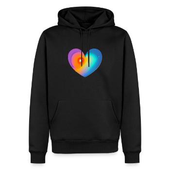 Fête des mères Amour Mariage Fiançailles Saint-Valentin - Sweat à capuche Premium bio Homme - noir - Devant - Nico (187cm)