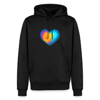 Fête des mères Saint-Valentin Mariage Fiançailles Amour - Sweat à capuche Premium bio Homme - noir - Devant - Nico (187cm)