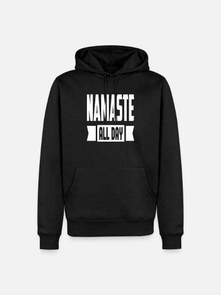 Namaste All Day - Men’s Premium Organic Hoodie - black