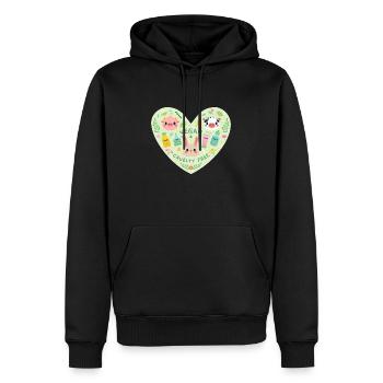 Vegan et sans cruauté - Sweat à capuche Premium bio Homme - noir - Devant - Nico (187cm)