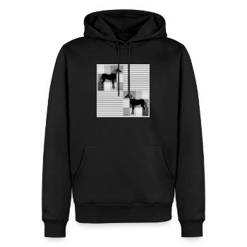 Pferd - Männer Premium Bio Hoodie - Schwarz - Vorne - Nico (187cm)