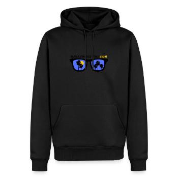 HIER KOMMT DIE SONNE - Männer Premium Bio Hoodie - Schwarz - Vorne - Nico (187cm)
