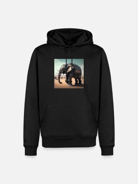 Elephant in Kenya 2 - Men’s Premium Organic Hoodie - black