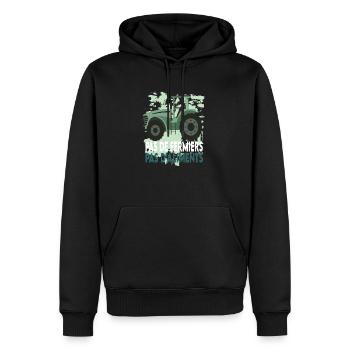 Pas de fermiers pas d'aliments - Sweat à capuche Premium bio Homme - noir - Devant - Nico (187cm)