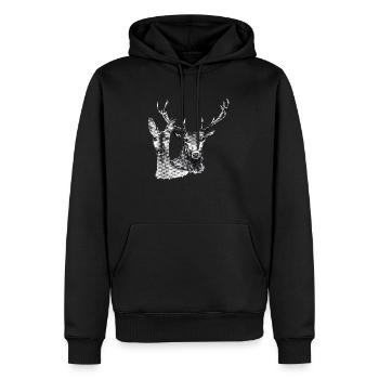 Deer and doe - Men’s Premium Organic Hoodie - black - Front - Nico (187cm)