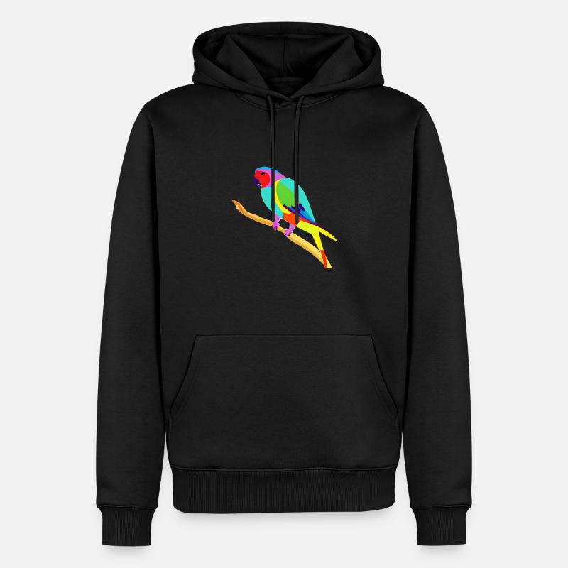 Propriétaire d’oiseaux Budgerigar Bird Cockatiel - Sweat à capuche Premium bio Homme - noir