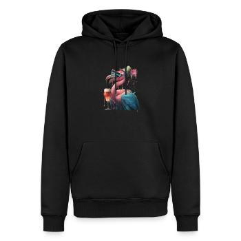 Flaminog frais avec de la bière à la fête - Sweat à capuche Premium bio Homme - noir - Devant - Nico (187cm)