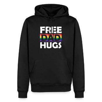 Gratuit Papa Hugs Arc-en-ciel LGBT Pride Cadeau de la fête des pères - Sweat à capuche Premium bio Homme - noir - Devant - Nico (187cm)