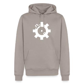 AR15 Verschluss - Sturmgewehr - M4 - M16 - AR10 - Männer Premium Bio Hoodie - Taupe - Vorne - Nico (187cm)