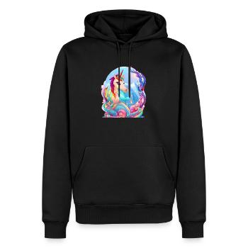 Licorne Créature mythique Fille Licorne Licornes - Sweat à capuche Premium bio Homme - noir - Devant - Nico (187cm)