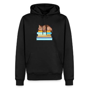 Livres pour chats Livre chat Chaton Lecture Chat domestique Chat - Sweat à capuche Premium bio Homme - noir - Devant - Nico (187cm)