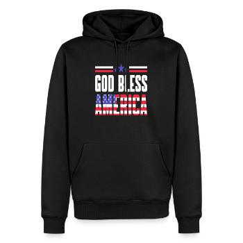 God Bless America - Männer Premium Bio Hoodie - Schwarz - Vorne - Nico (187cm)
