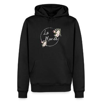 La mariée floral - Sweat à capuche Premium bio Homme - noir - Devant - Nico (187cm)