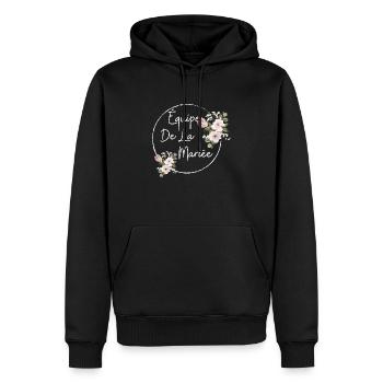 Équipe de la mariée floral - Sweat à capuche Premium bio Homme - noir - Devant - Nico (187cm)