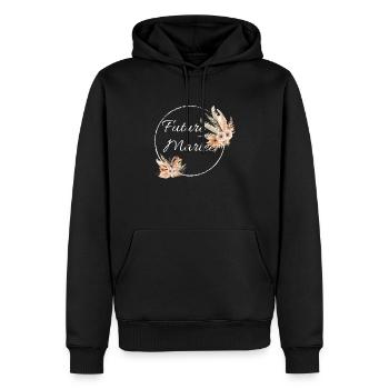 Future mariée floral - Sweat à capuche Premium bio Homme - noir - Devant - Nico (187cm)