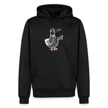 Coo / Boo Taube (Weiß) - Männer Premium Bio Hoodie - Schwarz - Vorne - Nico (187cm)
