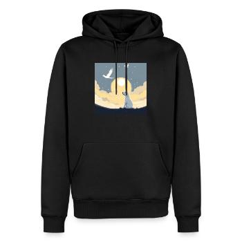 Hund im Himmel - Vierbeiner verlässt die Welt - Männer Premium Bio Hoodie - Schwarz - Vorne - Nico (187cm)