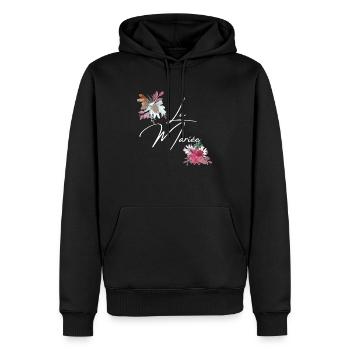 La mariée floral - Sweat à capuche Premium bio Homme - noir - Devant - Nico (187cm)