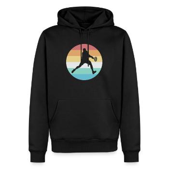 Tennis Sports Match de tennis Dicton - Sweat à capuche Premium bio Homme - noir - Devant - Nico (187cm)