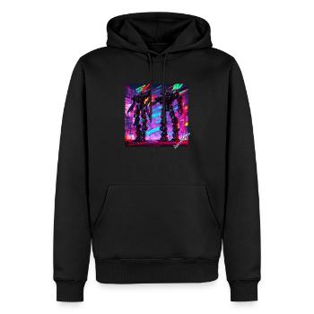 Neon Mechas - Männer Premium Bio Hoodie - Schwarz - Vorne - Nico (187cm)