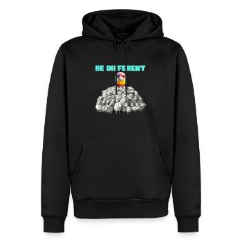 be different - Männer Premium Bio Hoodie - Schwarz - Vorne - Nico (187cm)