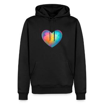Fête des mères Fiançailles amoureuses Mariage Saint-Valentin - Sweat à capuche Premium bio Homme - noir - Devant - Nico (187cm)