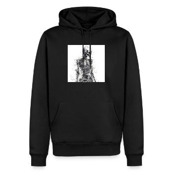 Squelette de crâne effrayant - Sweat à capuche Premium bio Homme - noir - Devant - Nico (187cm)