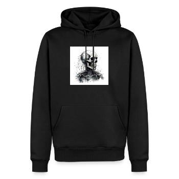 Creepy skull skull in goth and emo style - Men’s Premium Organic Hoodie - black - Front - Nico (187cm)