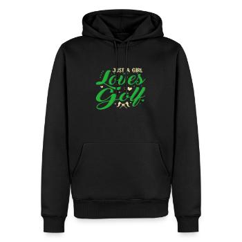 Just a Girl who loves Golf - Männer Premium Bio Hoodie - Schwarz - Vorne - Nico (187cm)