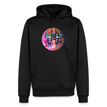 Mouth Cat - Men’s Premium Organic Hoodie - black - Front - Nico (187cm)