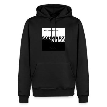 SCHWARZ WEISS - Männer Premium Bio Hoodie - Schwarz - Vorne - Nico (187cm)