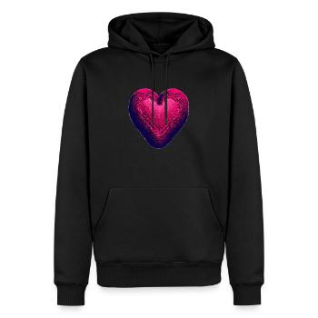 Mariage Amour Saint-Valentin Fête des mères Fiançailles - Sweat à capuche Premium bio Homme - noir - Devant - Nico (187cm)