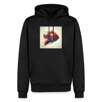 Beau poisson coloré nageant dans la mer - Sweat à capuche Premium bio Homme - noir - Devant - Nico (187cm)