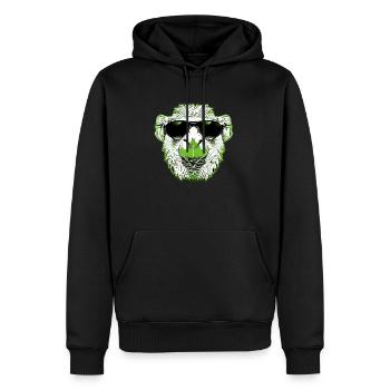 Cool llama with sunglasses green - Men’s Premium Organic Hoodie - black - Front - Nico (187cm)