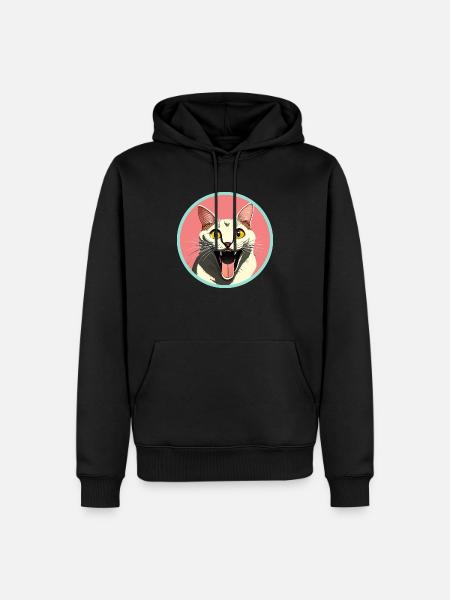 Happy Kitty - Sweat à capuche Premium bio Homme - noir
